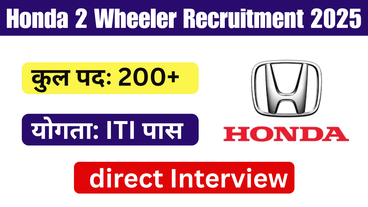 Honda 2 Wheeler Recruitment 2025