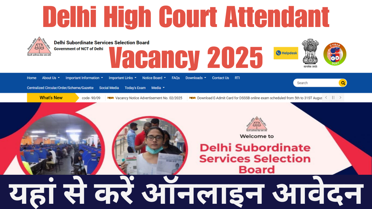 Delhi High Court Attendant Vacancy 2025
