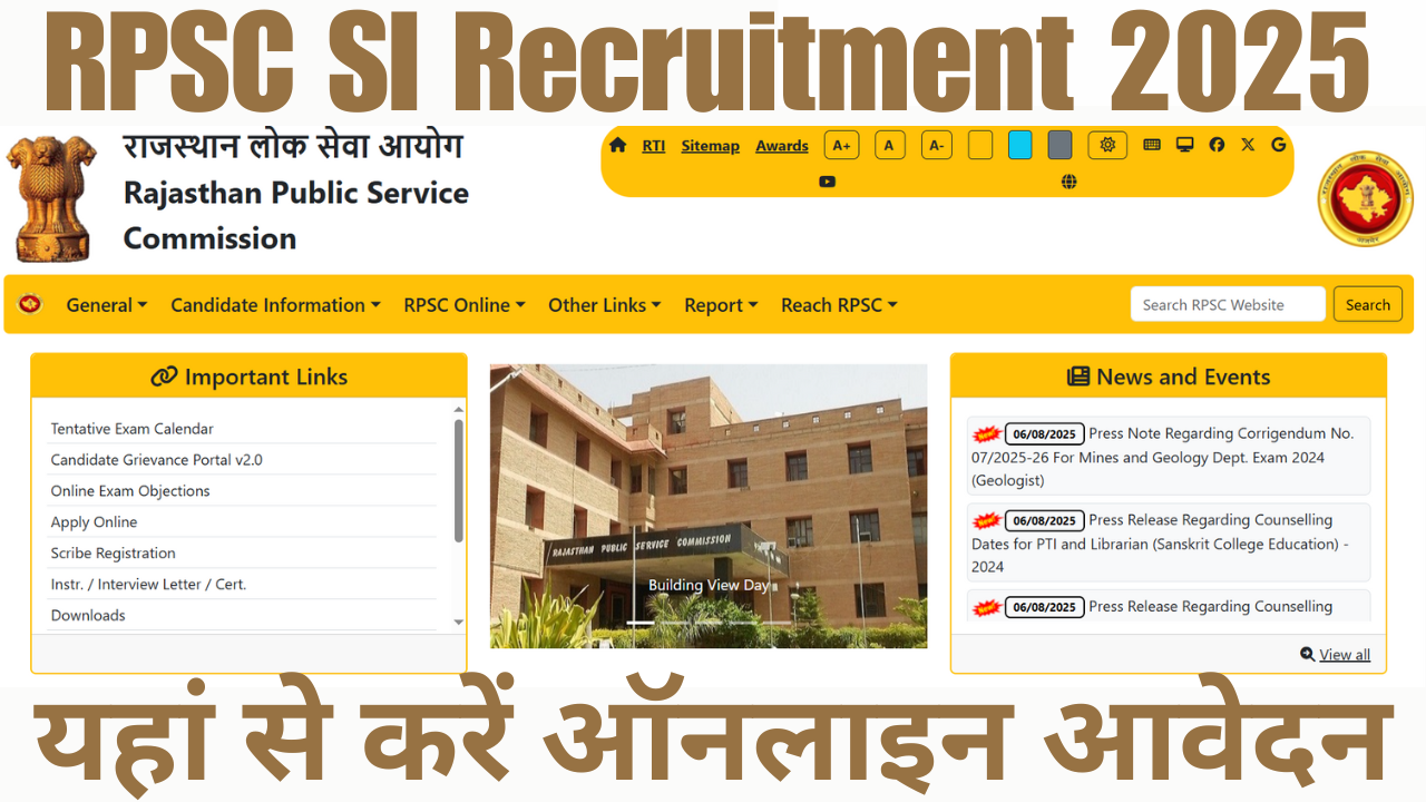 RPSC SI Recruitment 2025