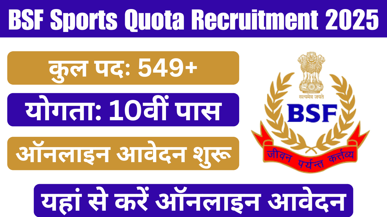 BSF Constable Sports Quota Recruitment 2025