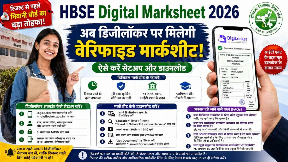 HBSE Digital Marksheet 2026