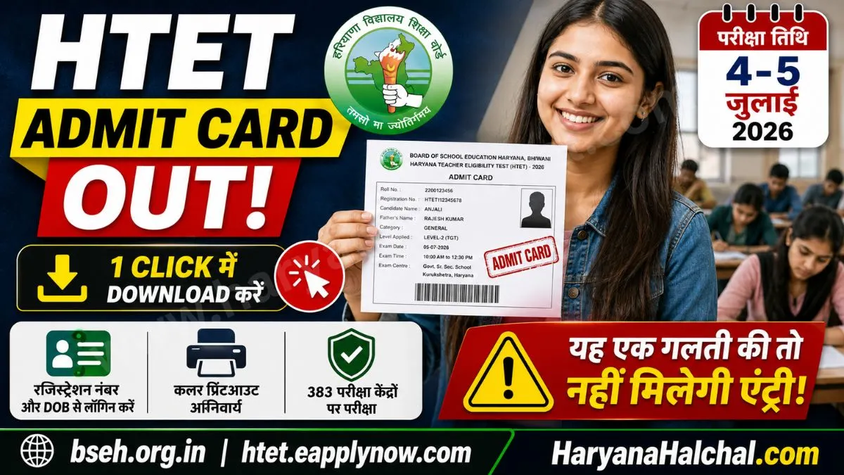 HTET Admit Card 2026 Out