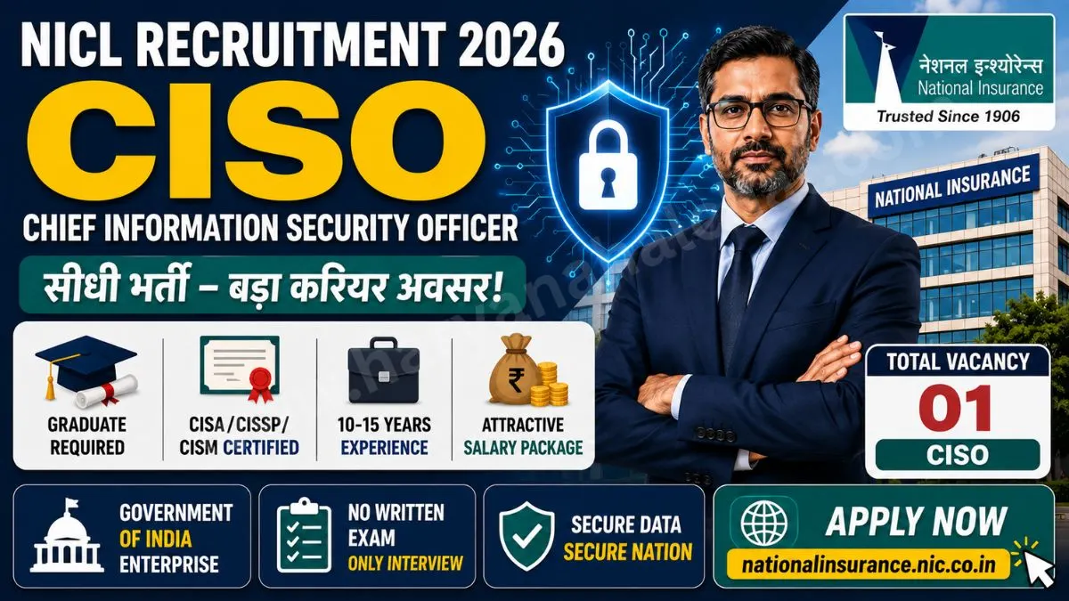 Mega Career Scheme National Insurance Company CISO Recruitment 2026