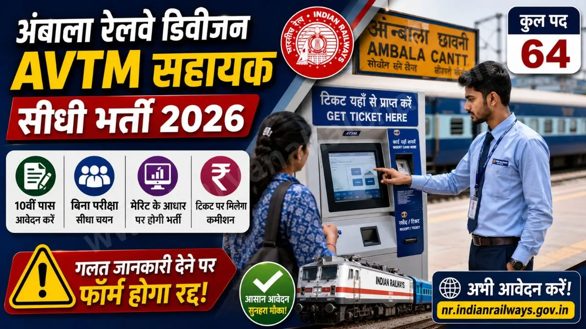 Railway Ambala Division Recruitment (AVTM) 2026