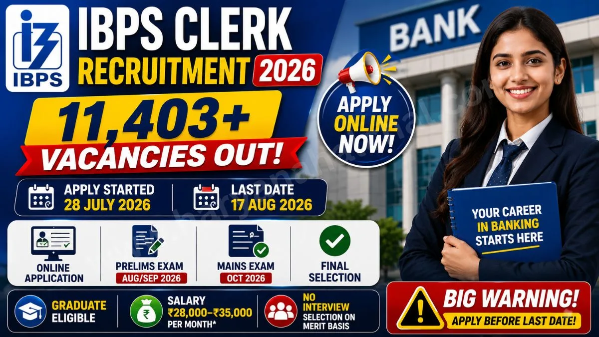 Mega Banking Career IBPS Clerk Recruitment 2026