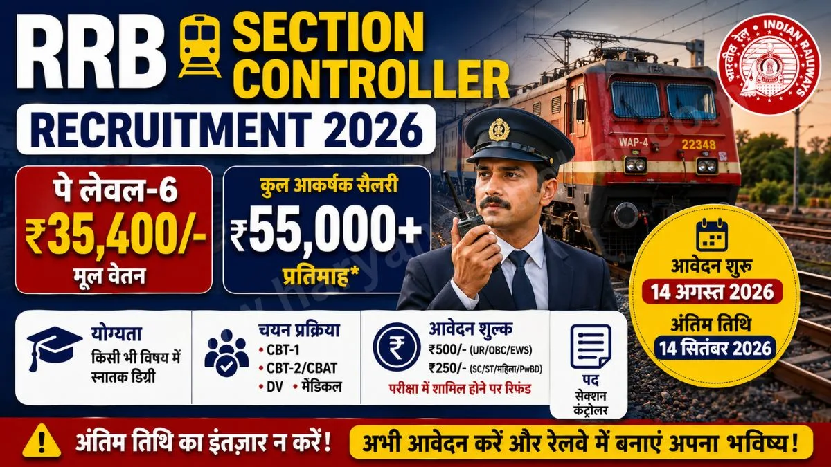 Mega Railway Opportunity RRB Section Controller Recruitment 2026 Out